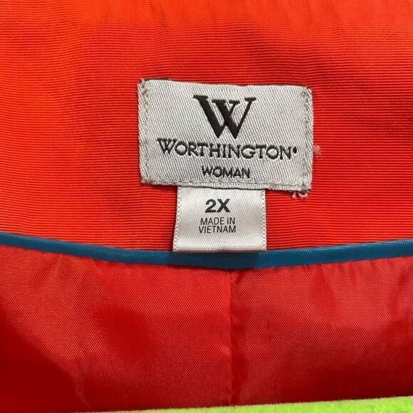 Orange worthington blazer with shoulder pads open front size 2X EUC - Picture 6 of 6